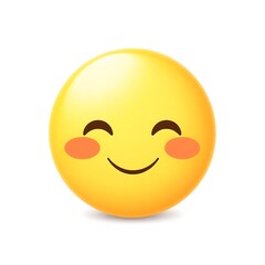 Fototapeta premium emoji smile with blushing cheeks in isolated white