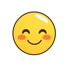 Fototapeta premium emoji smile with blushing cheeks in isolated white