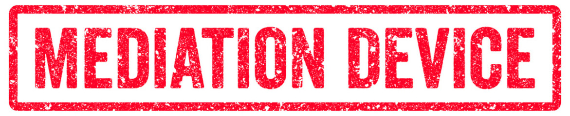 Mediation Device Stamp Transparent Seal, Red Grunge Mediation Device Word Rubber Stamp Seal