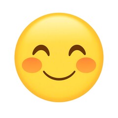 Fototapeta premium emoji smile with blushing cheeks in isolated white