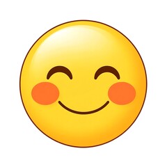 emoji smile with blushing cheeks in isolated white