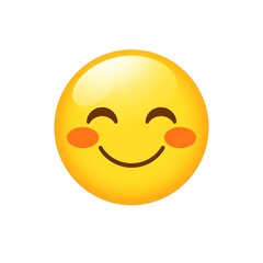 Fototapeta premium emoji smile with blushing cheeks in isolated white