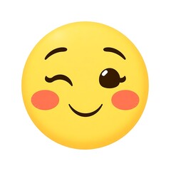 Fototapeta premium emoji smile with blushing cheeks in isolated white