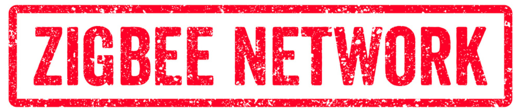 Zigbee Network Stamp Transparent Seal, Red Grunge Zigbee Network Word Rubber Stamp Seal