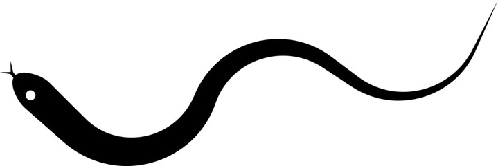 Snake animal icon isolated on transparent background of snake silhouettes in various forms. Top view of a snake for a danger warning sign design. Creeping Cobra or Python Ideal