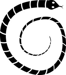 Snake animal icon isolated on transparent background of snake silhouettes in various forms. Top view of a snake for a danger warning sign design. Creeping Cobra or Python Ideal