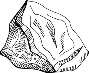 Hand drawn vector illustration Ambergris on isolated background. Engraved sketch with Amber waxy substance for homeopathy, medicine, aroma. Design for sign, print, wrapping, logo, card