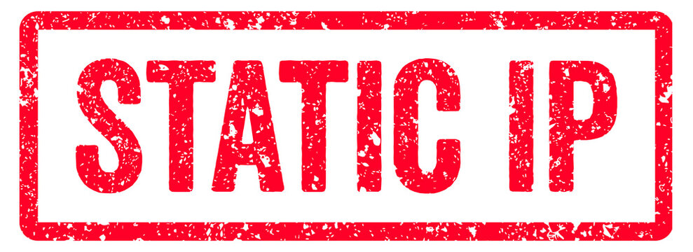 Static IP Stamp Transparent Seal, Red Grunge Static IP Word Rubber Stamp Seal