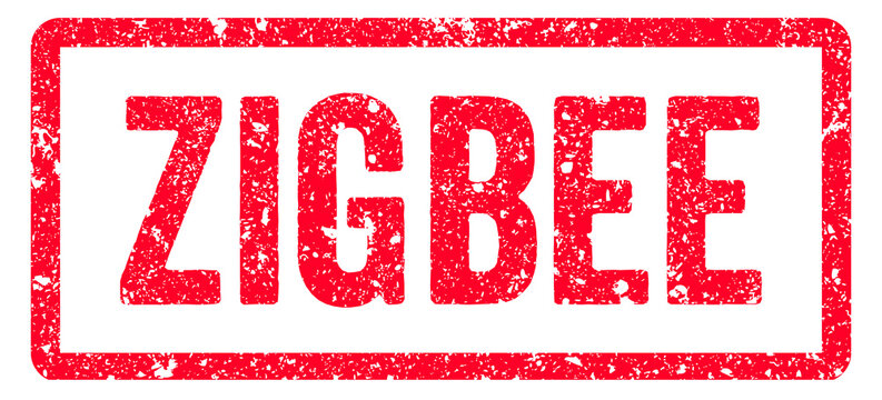 Zigbee Stamp Transparent Seal, Red Grunge Zigbee Word Rubber Stamp Seal