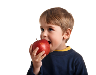 Child eating an apple 