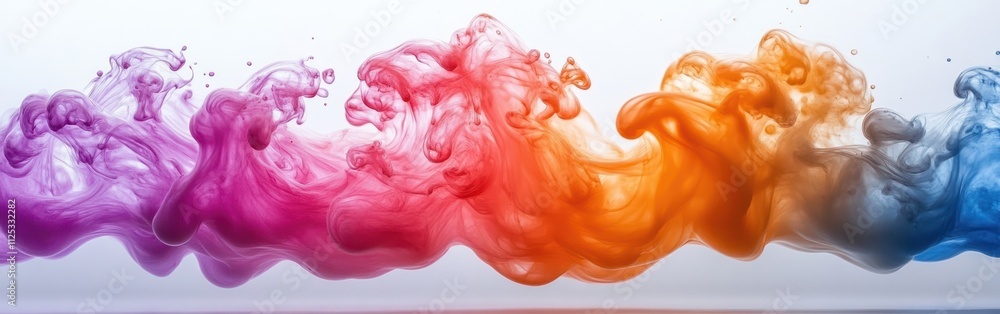 Poster swirls of bright ink colors mix together, creating an abstract and dynamic visual effect