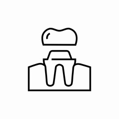 tooth crown icon sign vector