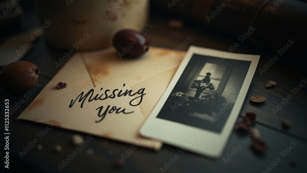 Poster a black and white photograph, a handwritten 