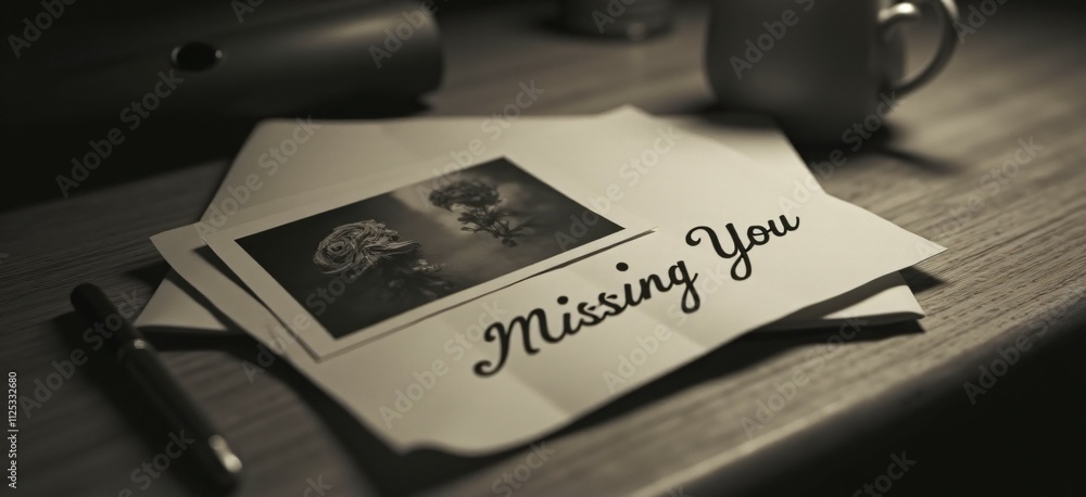 Poster a black and white photograph, a handwritten 