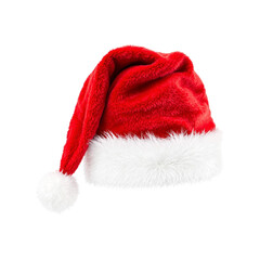  Christmas red santa cap hat isolated on transparent background