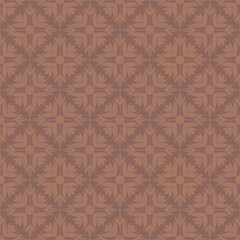 Decorative, floral seamless pattern with damask elements in soft brown (mocha mousse) color, small scale