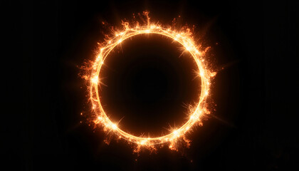 Burning runes forming a radiant fiery circle.