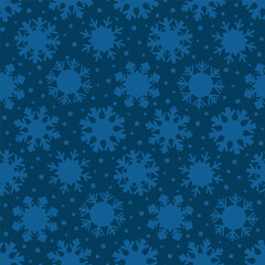 Vector winter seamless pattern with snowflakes silhouettes