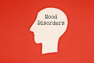 Head model with mood disorder words