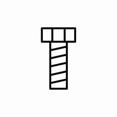 bolt screw icon sign vector