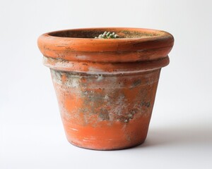 Vibrant Orange Pottery: Conceptual Color Image of Empty Flowerpot
