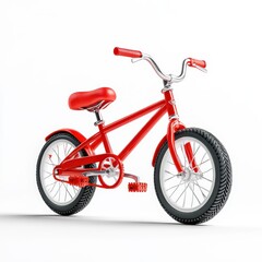 Fototapeta premium Bright Red Bicycle for Kids in 3D Render