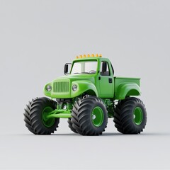 Obraz premium Green Monster Truck 3D Model for Kids' Playtime