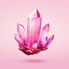 Glowing Pink Crystal Shard Icons with White Hues