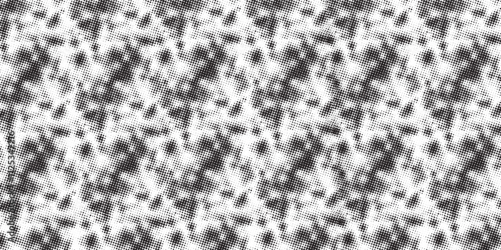 Wall mural dotted gradient halftone background. horizontal seamless dotted pattern in pop art style. abstract m