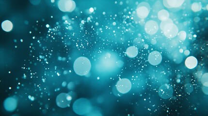 Abstract shining blue and turquoise glitter lights background. Circle blurred bokeh. Festive backdrop for Christmas, New Year, Men's Day, Father's Day, birthday, wedding, holiday or event