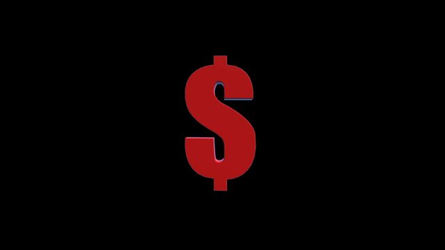 Doller 3d icon animation transparent background