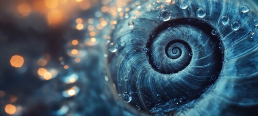 Mystical Seashell: A Symphony of Blue and Light