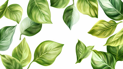 Immerse yourself in nature with this vibrant illustration of lush green leaves, perfect for adding freshness to designs and promoting a healthy, green lifestyle. Lush. Illustration