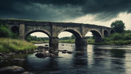 Fototapeta premium Haunting view of distant thunderclouds and atmospheric decay. 