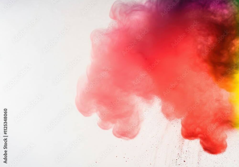 Aufkleber multicolored powder exploding against a white background, creating a vibrant cloud of color