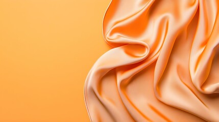 Amber Waves of Satin: Luxurious, flowing orange satin fabric creates elegant drapes and folds, offering a sophisticated background or texture for design projects.  