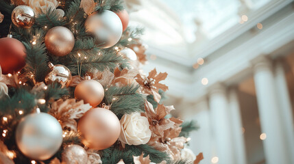 Christmas tree decorated with Christmas tree decorations