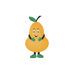 yellow pear in the shape of a man.vector illustration of fruit