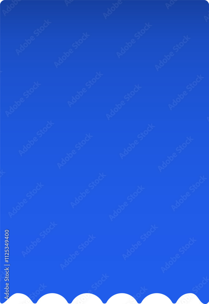 Poster simple yet elegant blue background featuring a white scalloped border at the bottom, creating a subt