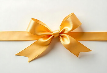 Shiny golden gift bow with textured ribbon loops on a white background. PNG transparent.