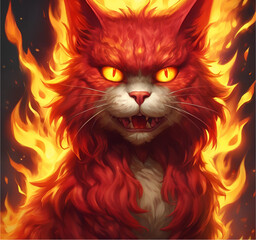 Though small in size, every breath it exhales releases tiny sparks of fire. This cat is the loyal companion of blacksmiths, helping them ignite their forges.