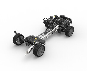 Vehicle drivetrain and powertrain. Front wheel drive and powertrain. Automotive industry and spare parts.