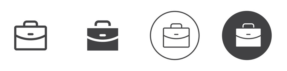 Briefcase icon Simple outline vector logo