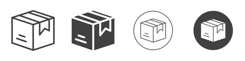Cargo box icon Simple outline vector logo
