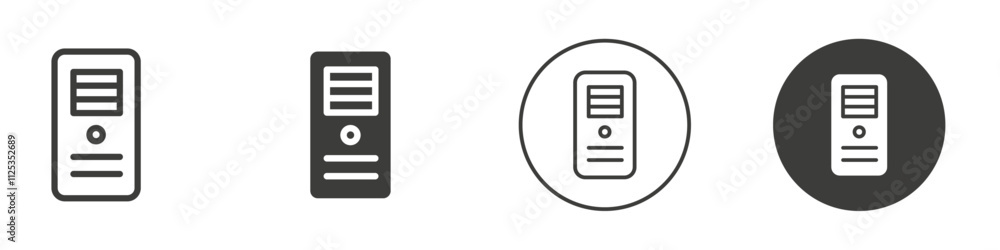 Poster computer case icon simple outline vector logo