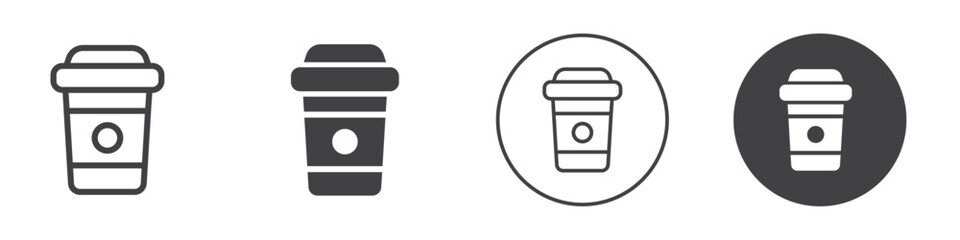 Coffee cup icon Simple outline vector logo