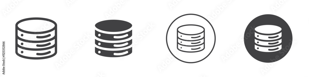 Poster database icon simple outline vector logo