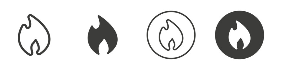 Fototapeta premium Fire icon Simple outline vector logo