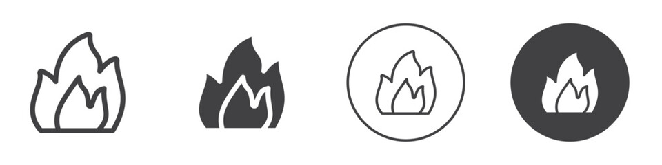 Fire icon Simple outline vector logo