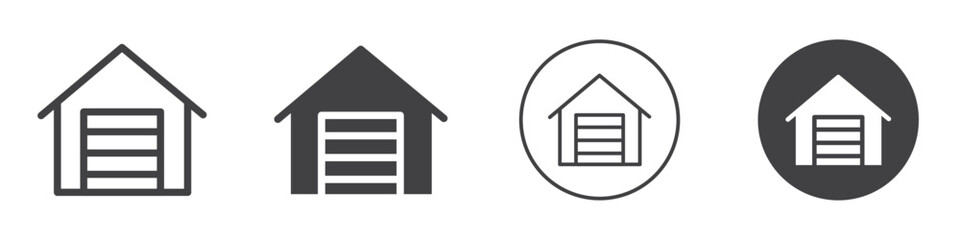 Obraz premium Garage icon Simple outline vector logo